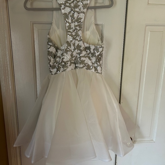 Glamour by Terani White Sequin Short Dress - Picture 2 of 6